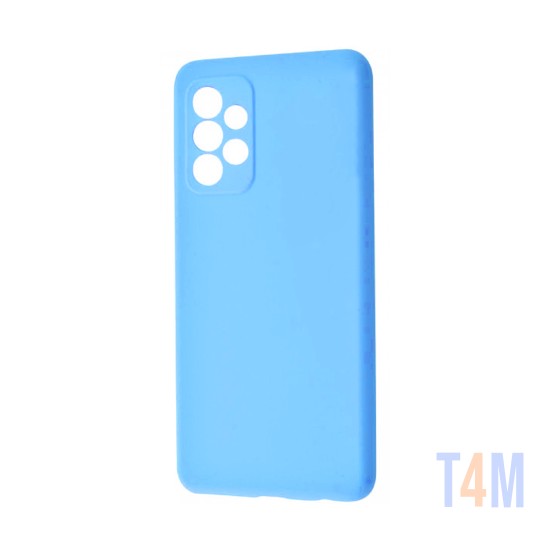 Capa de Silicone com Moldura de Câmera para Samsung Galaxy A52 5g Azul